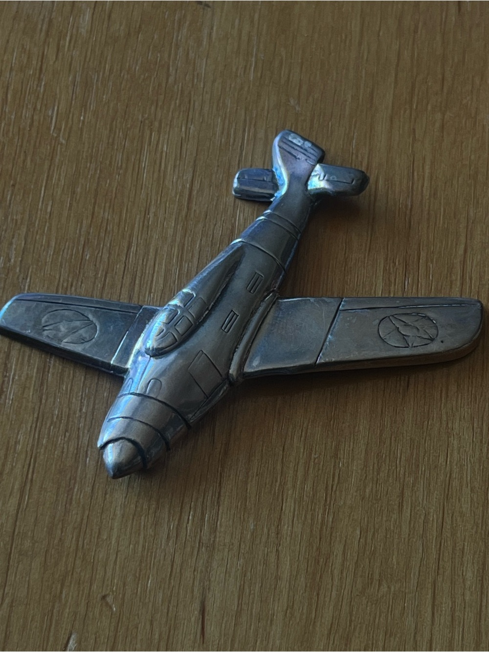 Sterling Silver WWII Airplane Brooch